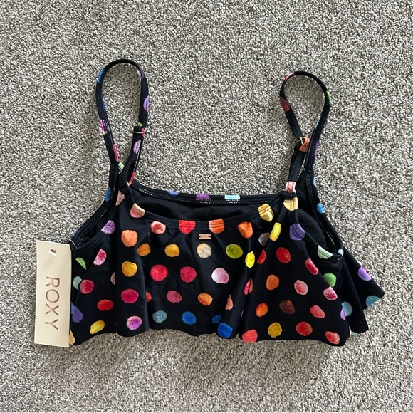 Roxy Women's Flutter Bikini‎ Top Rainbow Polka Dot Size XS - Picture 4 of 6